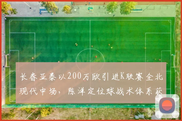 长春亚泰以200万欧引进K联赛全北现代中场，陈洋定位球战术体系获强化